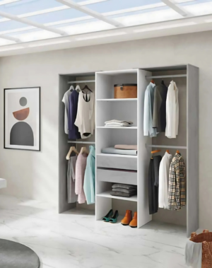 Aménagement Dressing Kiyin Blanc/béton clair