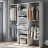 Aménagement Dressing Kiyin Blanc/béton clair