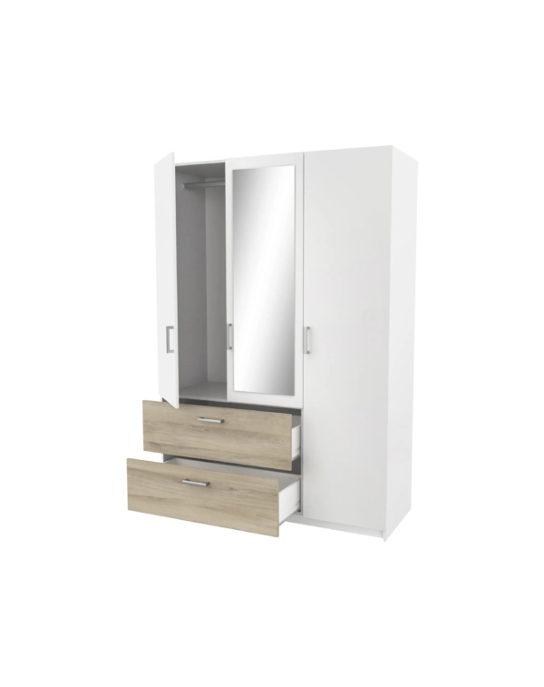 Armoire 3 portes 2 tiroirs READY imitation chêne (1) Armoire 3 portes 2 tiroirs READY imitation chêne