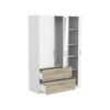Armoire 3 portes 2 tiroirs READY imitation chêne