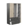 Armoire 3 portes 2 tiroirs READY imitation chêne