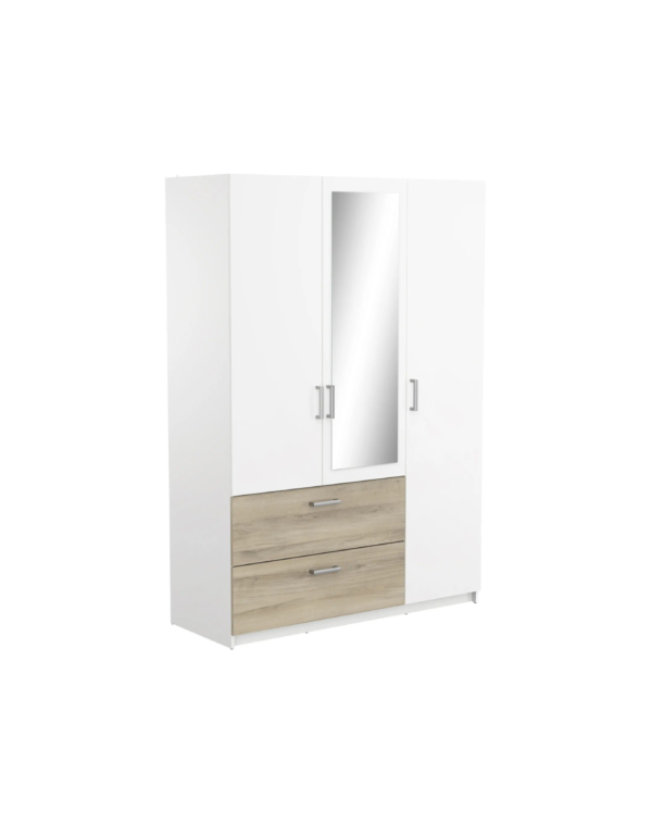 Armoire 3 portes 2 tiroirs READY imitation chêne (3) Armoire 3 portes 2 tiroirs READY imitation chêne