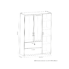 Armoire 3 portes 2 tiroirs READY imitation chêne