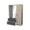 Armoire 3 portes 2 tiroirs READY imitation chêne