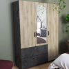 Armoire 3 portes 2 tiroirs READY imitation chêne