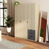 Armoire AYALA imitation Chêne et noir