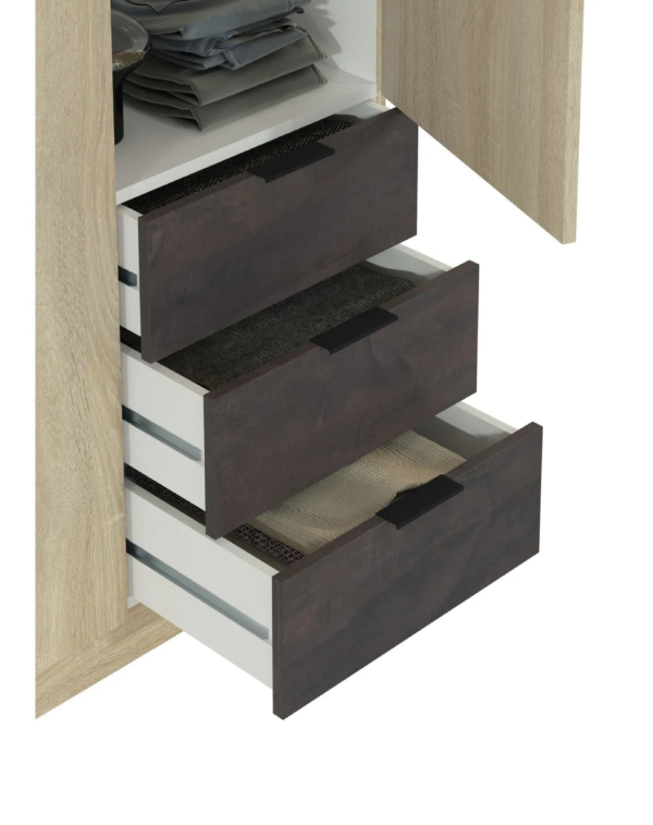 Armoire AYALA imitation Chêne et noir (3) Armoire AYALA imitation Chêne et noir