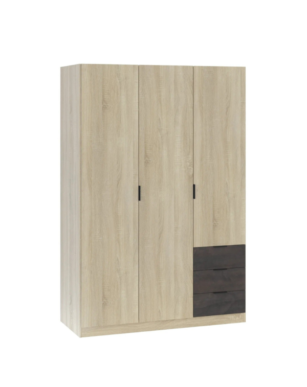 Armoire AYALA imitation Chêne et noir (7) Armoire AYALA imitation Chêne et noir