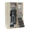 Armoire AYALA imitation Chêne et noir