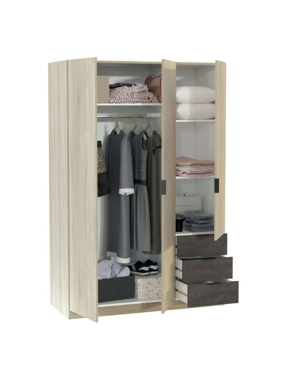Armoire AYALA imitation Chêne et noir (8) Armoire AYALA imitation Chêne et noir