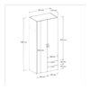 Armoire DAILY2 avec 2 portes 2 tiroirs