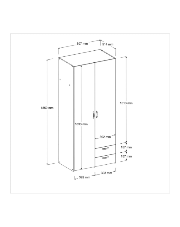 Armoire DAILY2 avec 2 portes 2 tiroirs (3) Armoire DAILY2 avec 2 portes 2 tiroirs