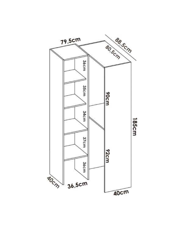 Armoire Dressing D'angle Mélaminés (3) Armoire Dressing D'angle Mélaminés