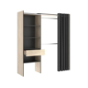 Armoire Dressing Extensible Avec Rideau + 1 Tiroir