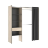 Armoire Dressing Extensible Avec Rideau + 1 Tiroir