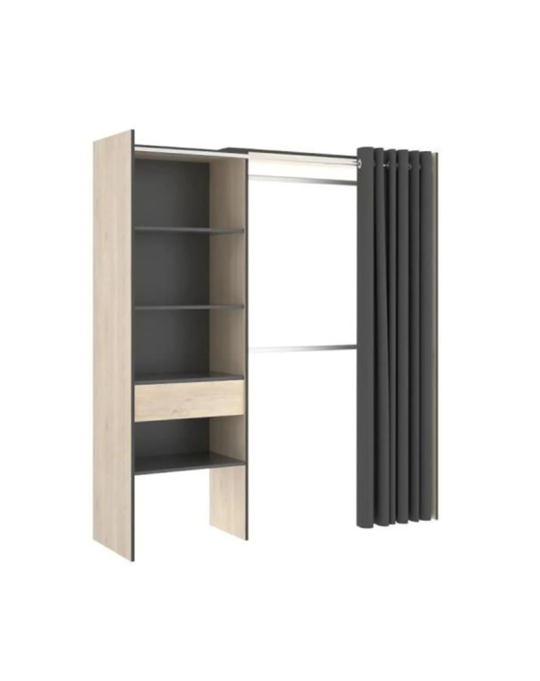 Armoire Dressing Extensible Avec Rideau + 1 Tiroir (3) Armoire Dressing Extensible Avec Rideau + 1 Tiroir