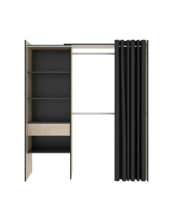 Armoire Dressing Extensible Avec Rideau + 1 Tiroir (4) Armoire Dressing Extensible Avec Rideau + 1 Tiroir