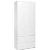 Armoire LUMIA 2 portes 2 tiroirs blanc