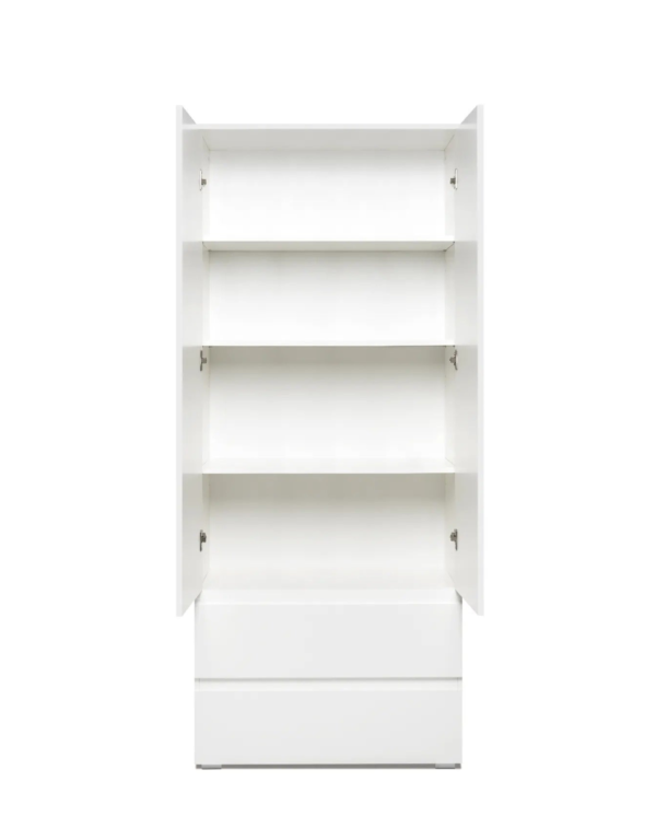 Armoire LUMIA 2 portes 2 tiroirs blanc (2) Armoire LUMIA 2 portes 2 tiroirs blanc