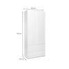 Armoire LUMIA 2 portes 2 tiroirs blanc
