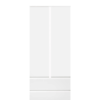 Armoire LUMIA 2 portes 2 tiroirs blanc