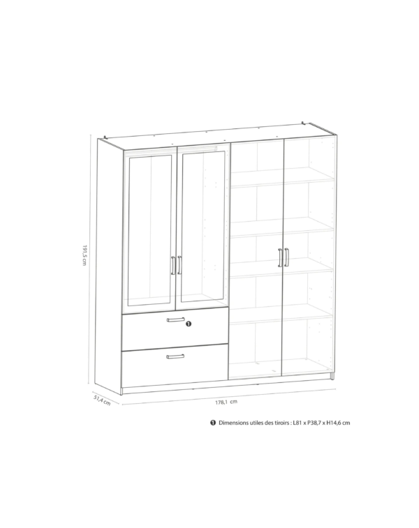 Armoire READY imitation chêne kronberg et blanc (5) Armoire READY imitation chêne kronberg et blanc
