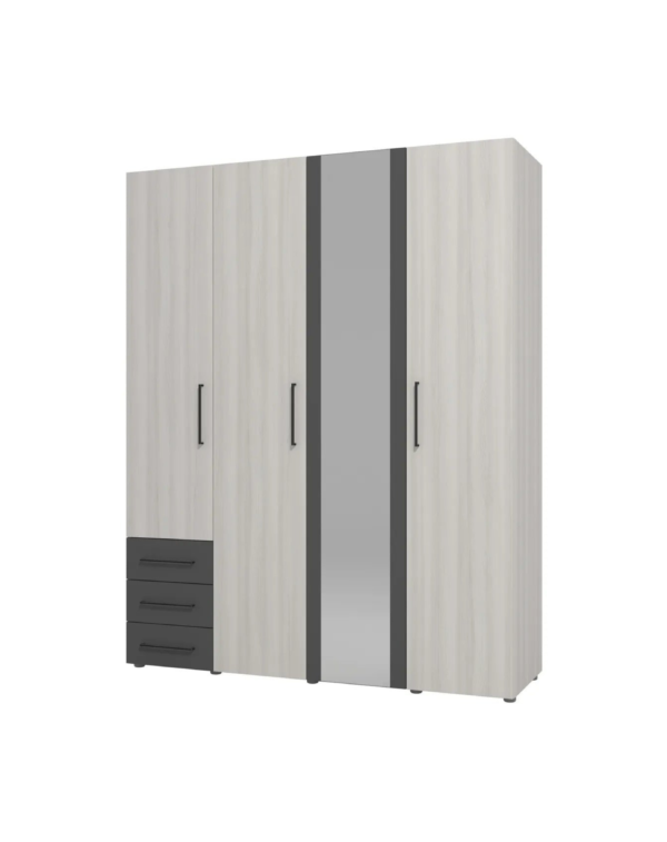 Armoire SIDON blanc grisé et anthracite (2) Armoire SIDON blanc grisé et anthracite