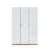Armoire ZOA 3 tiroirs et 3 portes Blanc et chêne