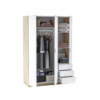 Armoire ZOA 3 tiroirs et 3 portes Blanc et chêne