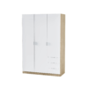 Armoire ZOA 3 tiroirs et 3 portes Blanc et chêne