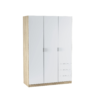 Armoire ZOA 3 tiroirs et 3 portes Blanc et chêne