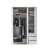 Armoire ZOA 3 tiroirs et 3 portes Blanc et chêne