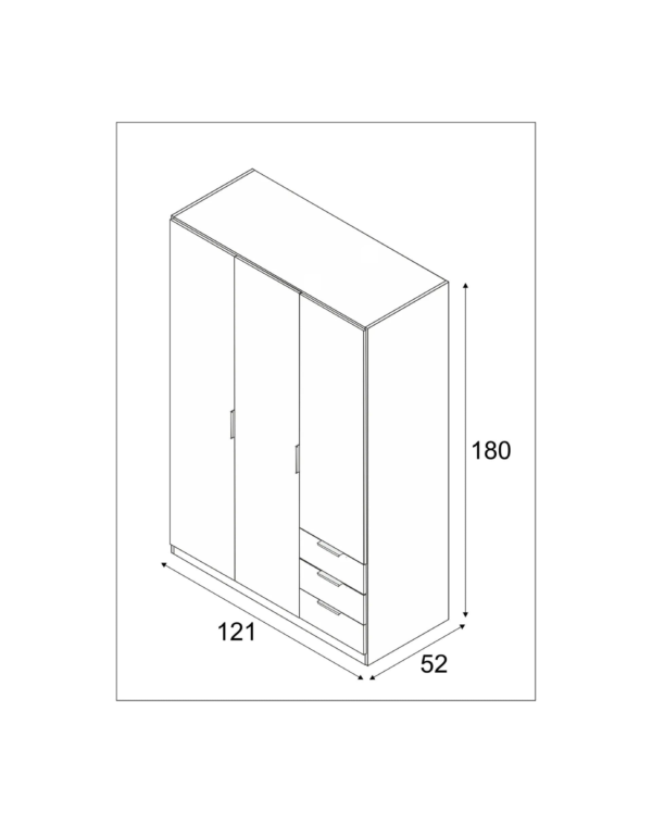 Armoire ZOA 3 tiroirs et 3 portes Blanc et chêne (8) Armoire ZOA 3 tiroirs et 3 portes Blanc et chêne