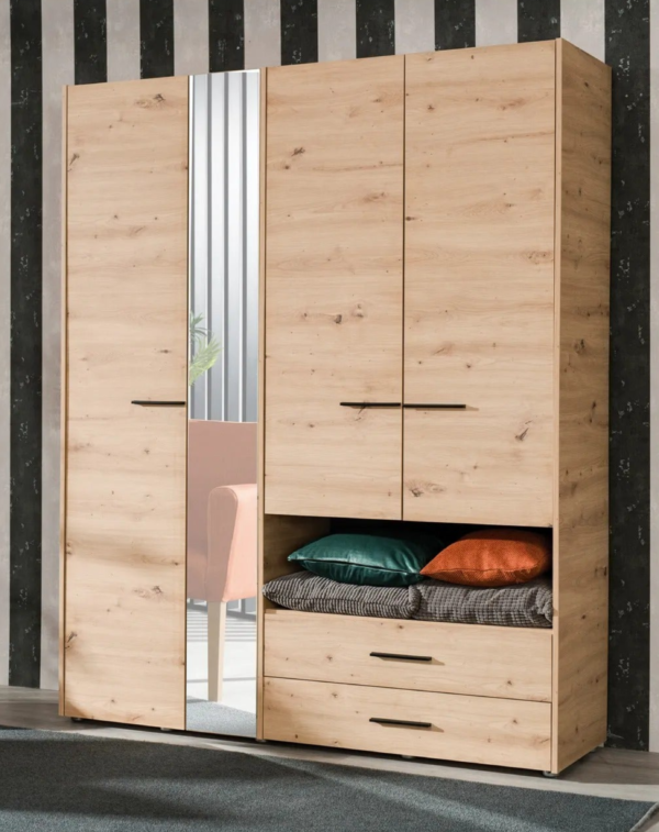Armoire avec Miroir étagères et Penderies (1) Armoire avec Miroir étagères et Penderie