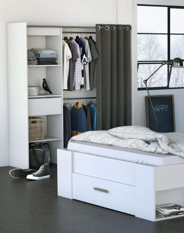 Armoire dressing extensible MOKA Blanc (2) Armoire dressing extensible MOKA Blanc