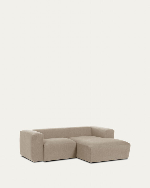 Canapé Blok 2 places méridienne droite beige