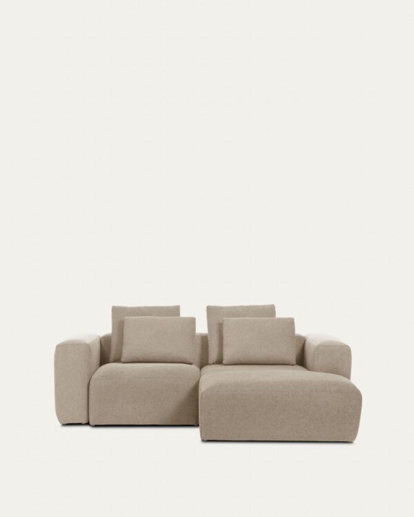 Canapé Blok 2 places méridienne droite beige