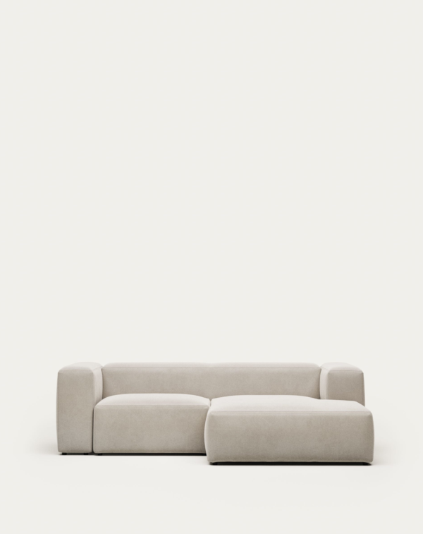 Canapé Blok 2 places méridienne droite beige