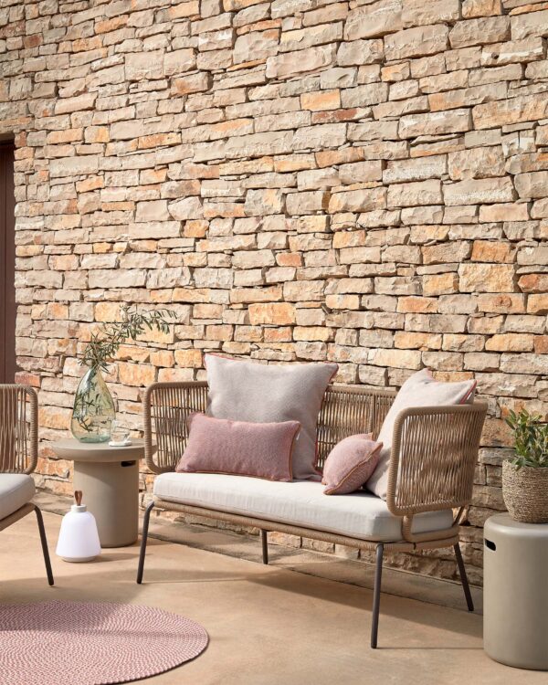 Canapé Nadin 2 places en corde beige