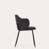 Chaise Yunia gris foncé avec pieds en acier