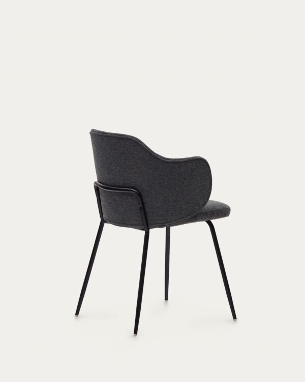 Chaise Yunia gris foncé avec pieds en acier