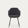 Chaise Yunia gris foncé avec pieds en acier