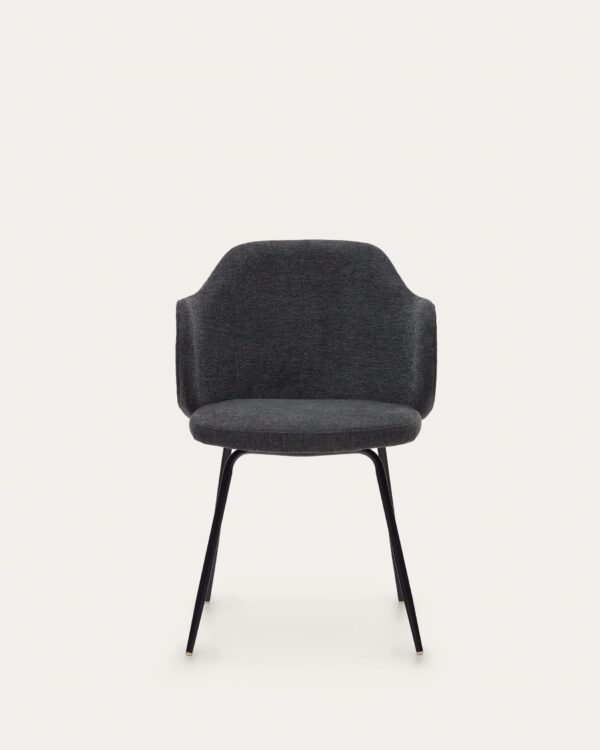 Chaise Yunia gris foncé avec pieds en acier
