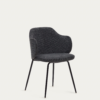 Chaise Yunia gris foncé avec pieds en acier