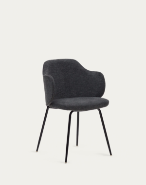 Chaise Yunia gris foncé avec pieds en acier