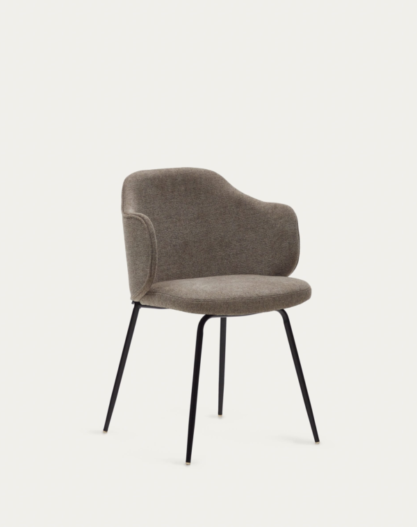 Chaise Yunia marron avec pieds en acier