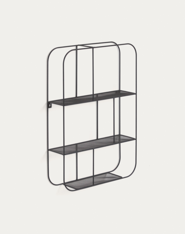 Etagere-Veneranda-en-metal-laque-noirs-3 Étagère Veneranda en métal laqué noir