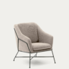 Fauteuil Brida beige et pieds en acier