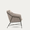 Fauteuil Brida beige et pieds en acier