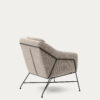 Fauteuil Brida beige et pieds en acier